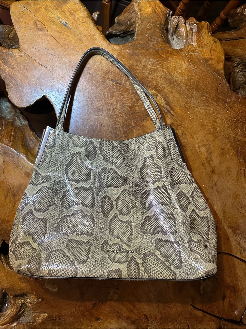Vince Camuto Snake-Print leather Shoulder Tote Bag